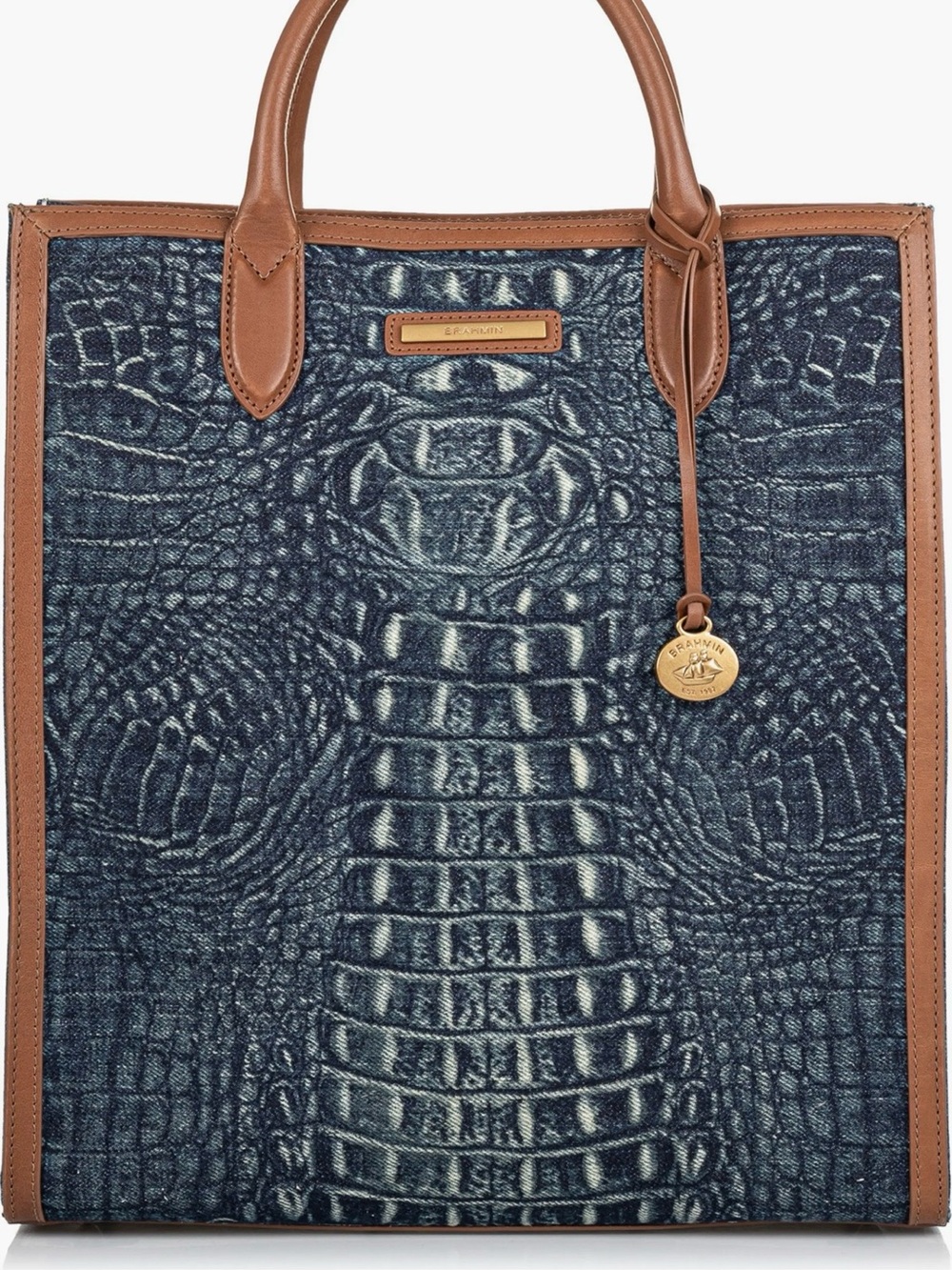 NWT Brahmin Monique Quinze Denim Tote